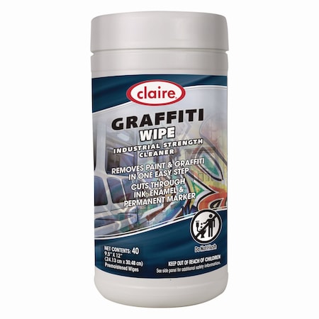 Claire Graffiti Wipe, 1-Ply, 12 x 9.5, Mild Scent, Purple, 6PK 1000002536
